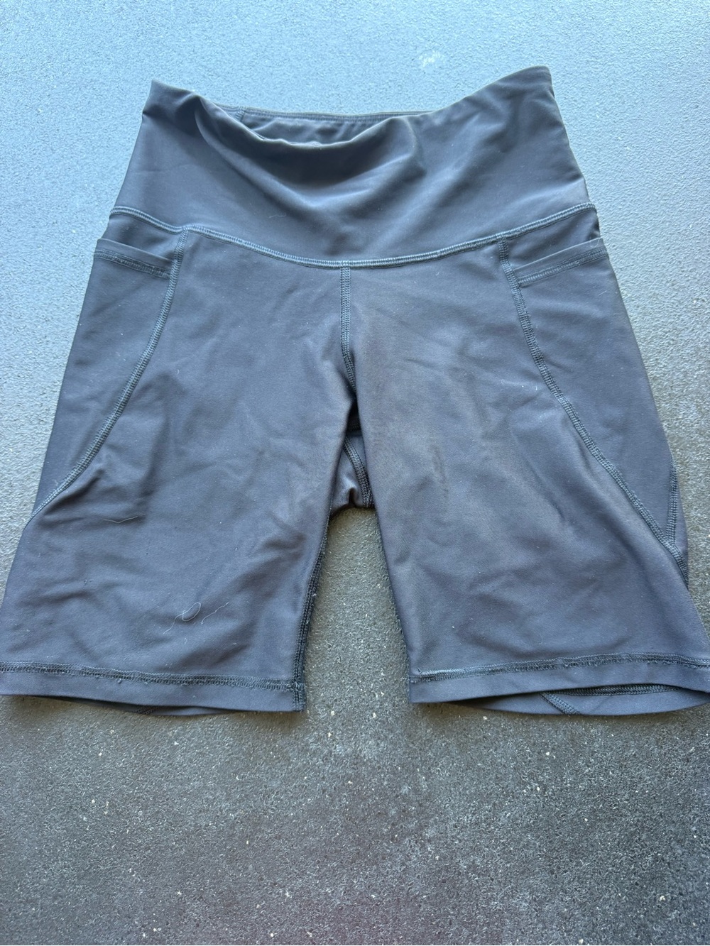 High-Waist navy Women’s Active Shorts with Side Pockets